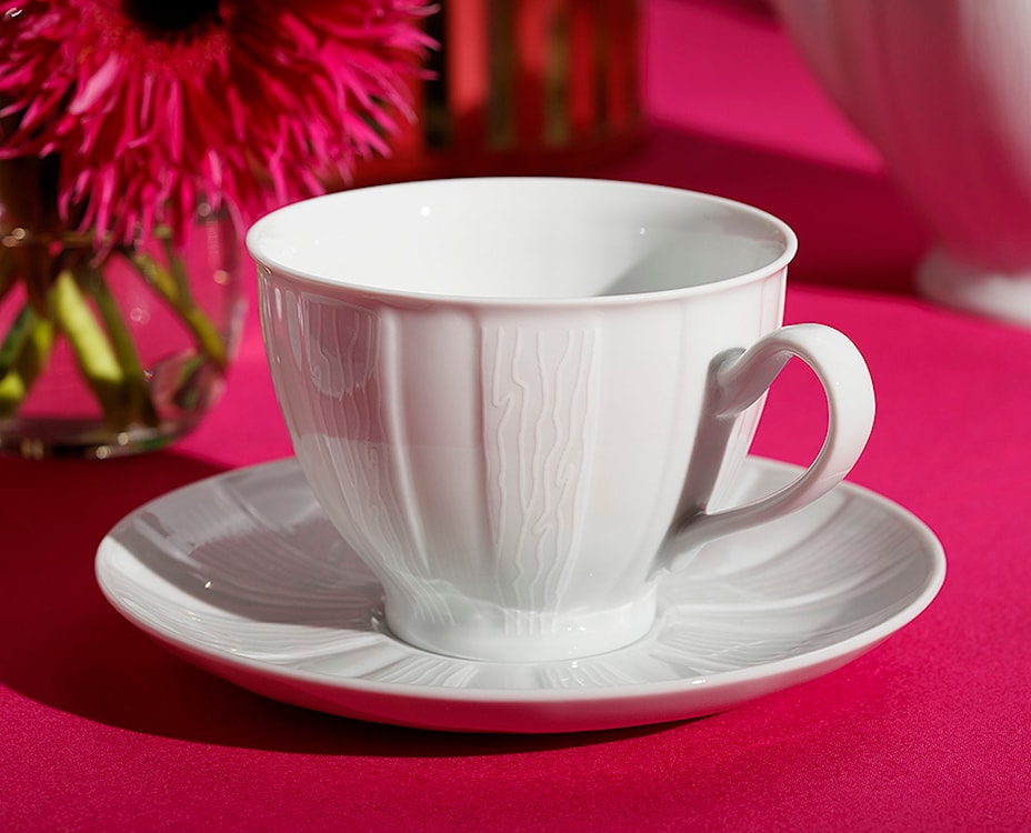 Serwis do kawy porcelanowy dla 6 os. Oktawa biała kora  - zdjęcie 3