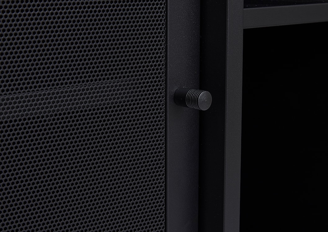 Komoda Sonaves 160 cm metalowa z przesuwnymi drzwiami czarna  - zdjęcie 5