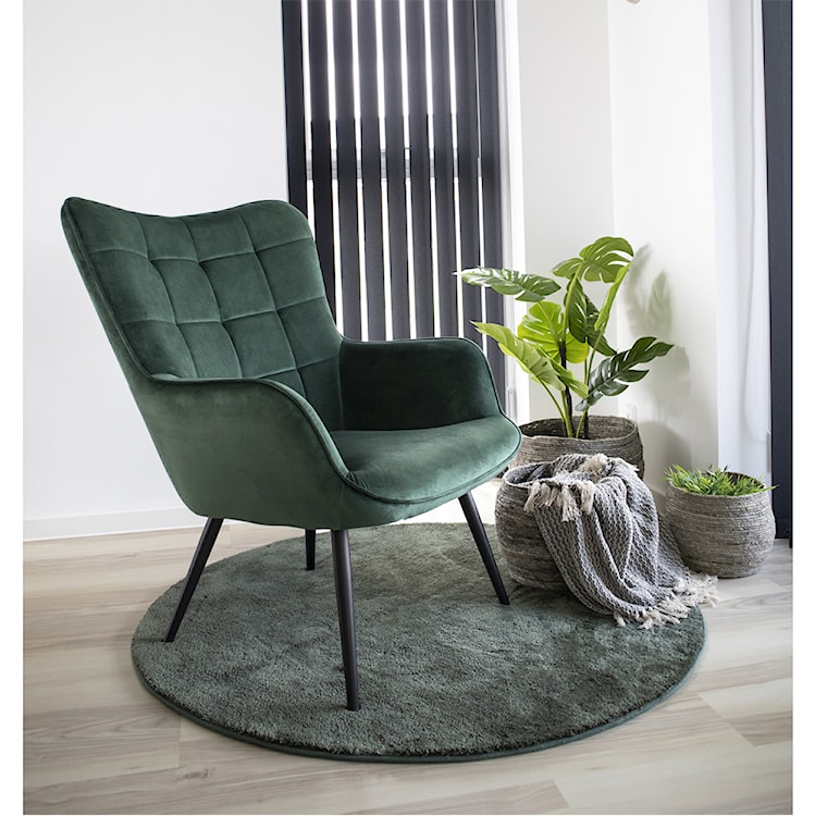 Fotel uszak Glaber zielony velvet  - zdjęcie 2