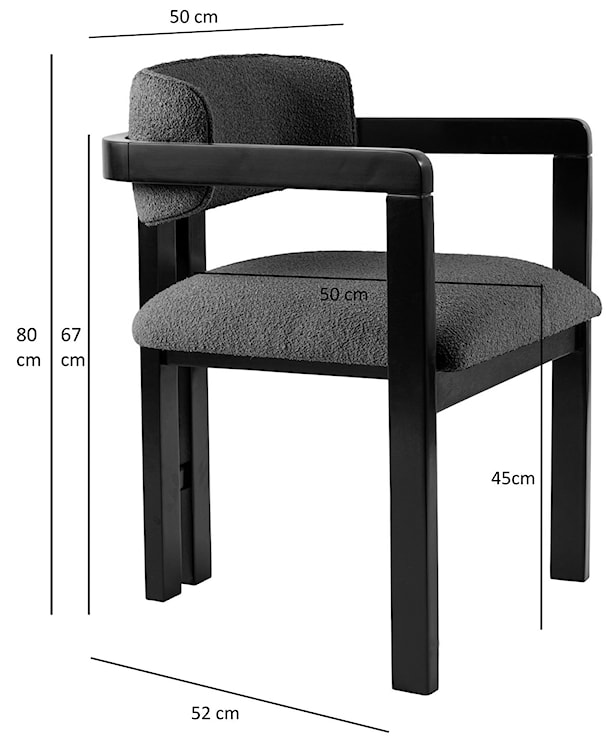 Krzesło tapicerowane z podłokietnikami Mistral boucle ciemnozielone  - zdjęcie 7