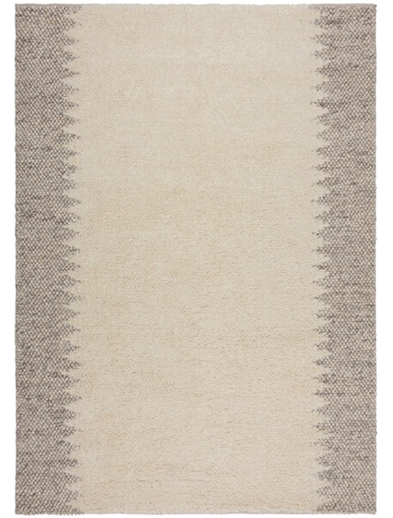 Dywan Minerals Border 150x80 cm z wełną kremowy