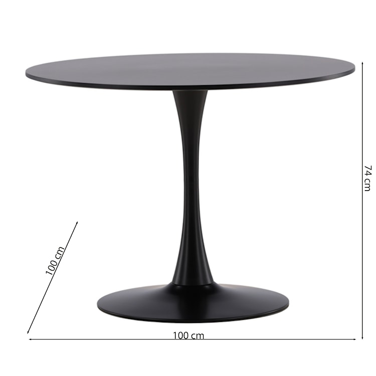 Stół do jadalni Litallate okrągły średnica 100 cm czarny  - zdjęcie 5
