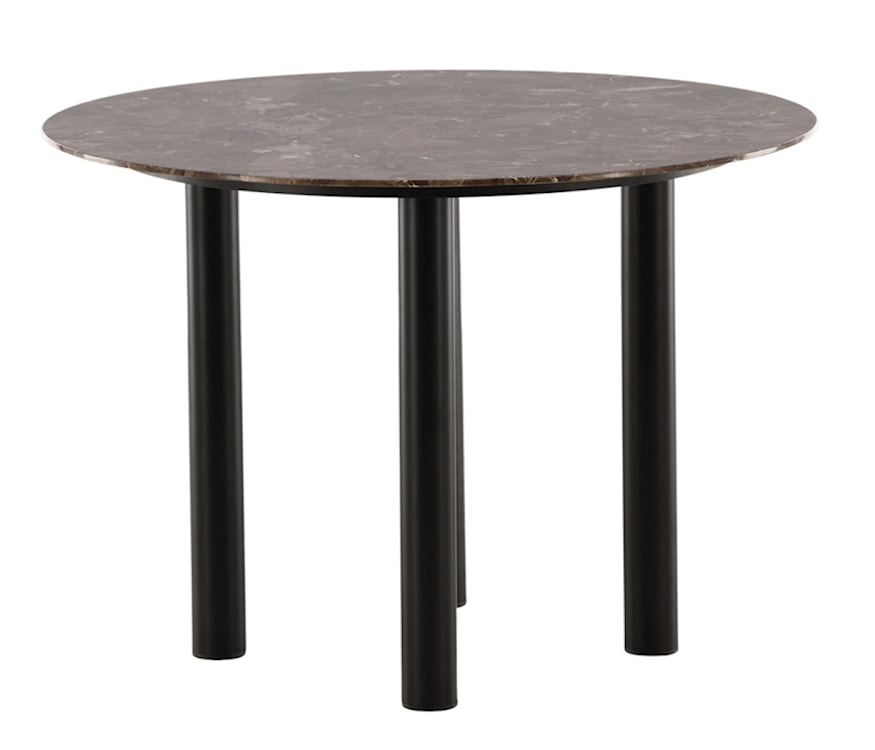 Stół do jadalni Moyells okrągły średnica 106 cm brązowy marmur/czarna podstawa