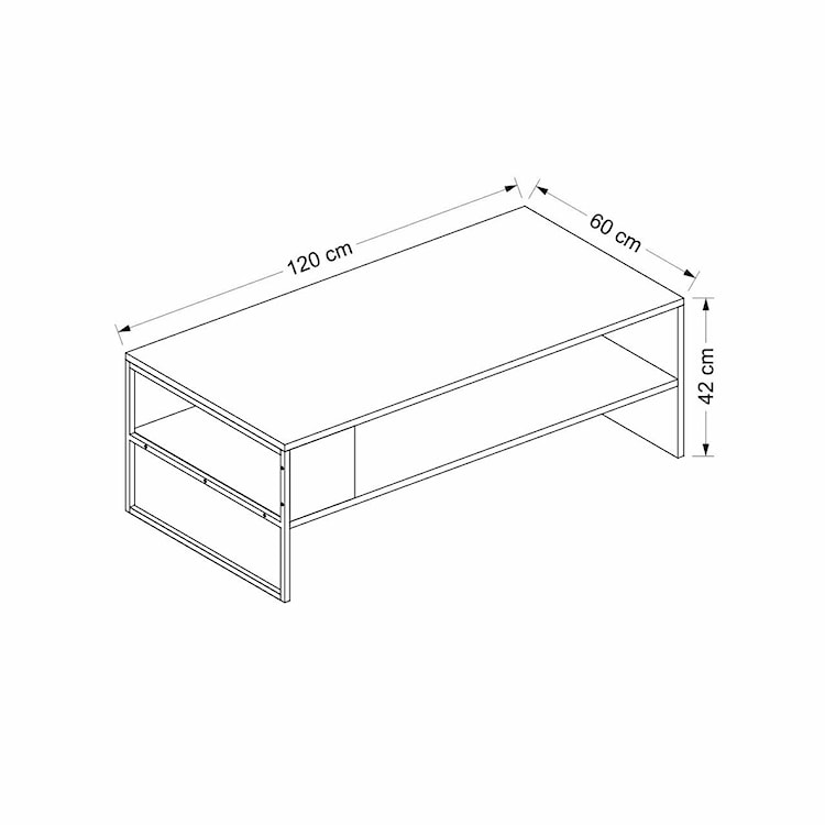 Stolik kawowy prostokątny Mavelnes 120x60 cm czarno/biały  - zdjęcie 5