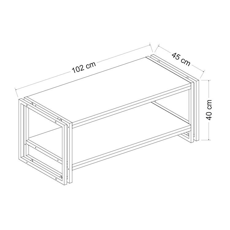 Stolik kawowy prostokątny Drainal 120x40 cm dąb/czarny  - zdjęcie 4