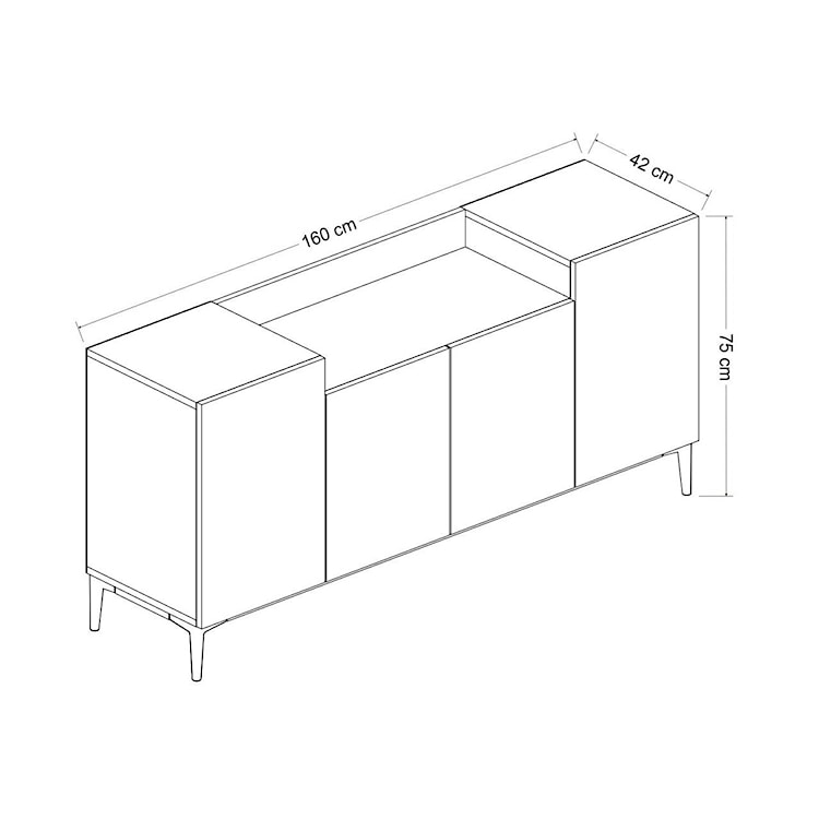 Komoda czterodrzwiowa Fettligh 160 cm biały  - zdjęcie 8