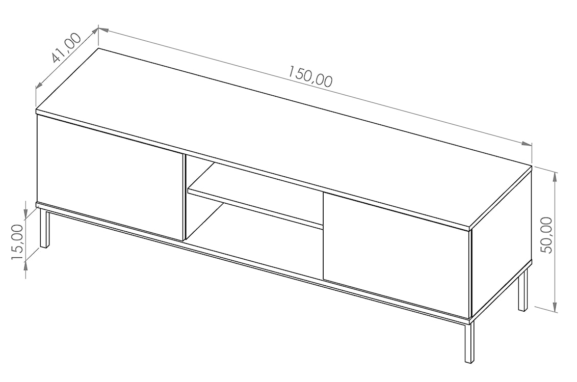 Szafka RTV Perila 150 cm hikora  - zdjęcie 6