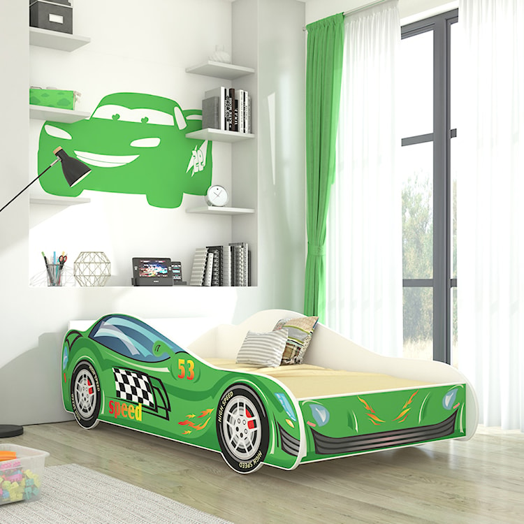 Łóżko dziecięce Petuni 160x80 cm w kształcie samochodu z LED  - zdjęcie 2