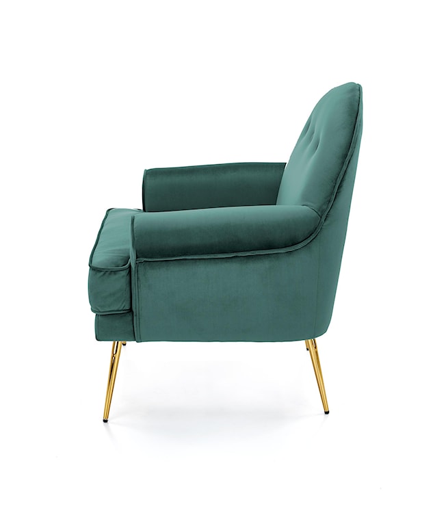 Fotel wypoczynkowy Nostame velvet zielony - złote nóżki  - zdjęcie 5