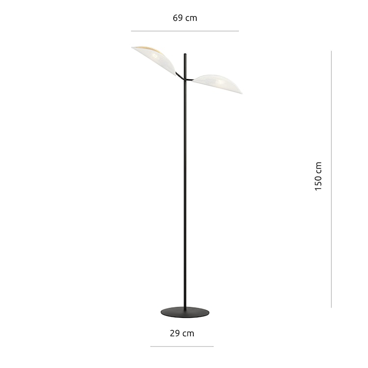 Lampa podłogowa Shintor x2 biało-złota  - zdjęcie 4