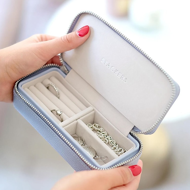 Organizer na biżuterię Pebble Medium Travel Jewellery Box lawendowy  - zdjęcie 3