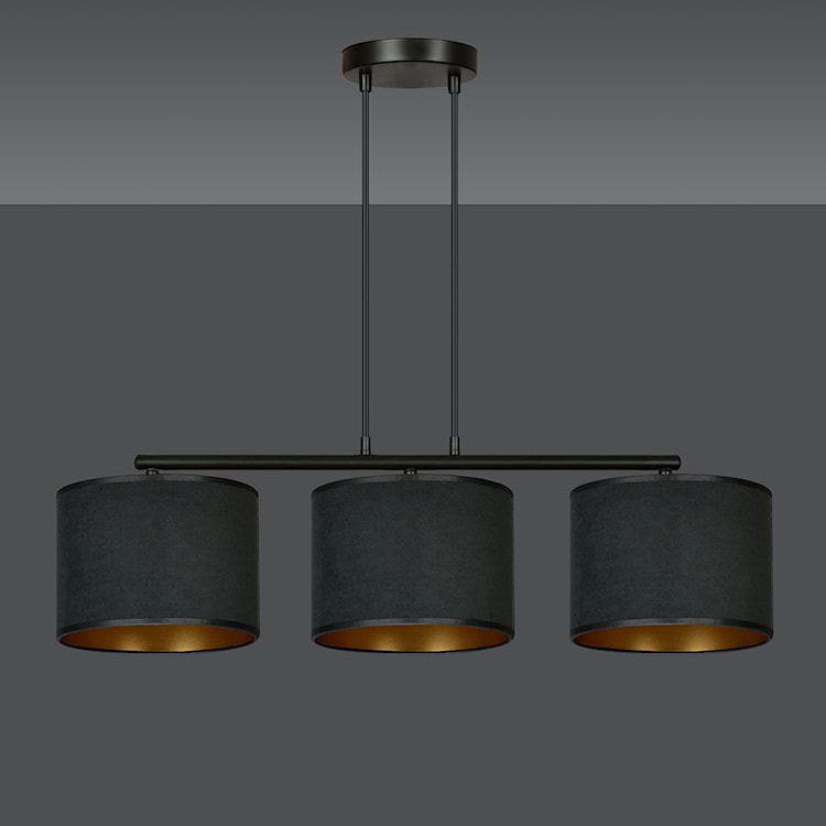 Lampa wisząca Hellid x3 72 cm czarna  - zdjęcie 4