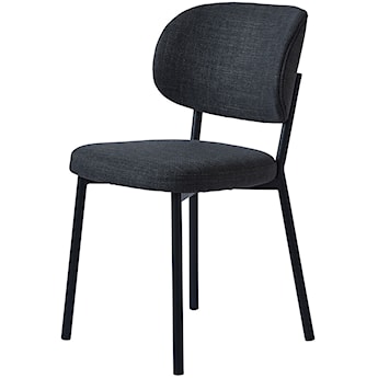 Krzesło tapicerowane Abatio na czarnej metalowej podstawie ciemnoszare
