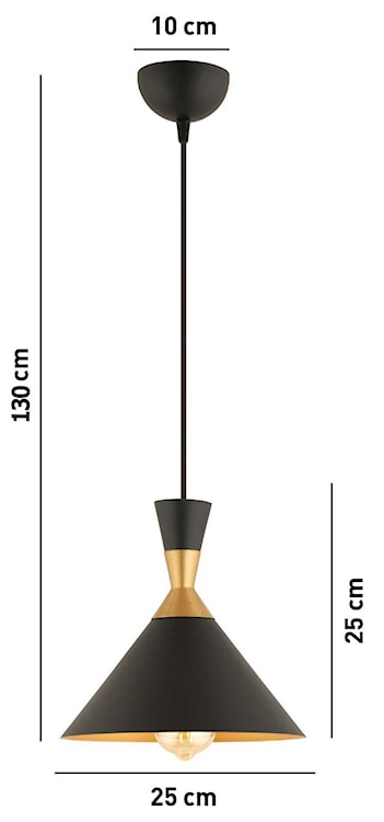 Lampa wisząca Fanfor x1 złoto-czarna  - zdjęcie 4