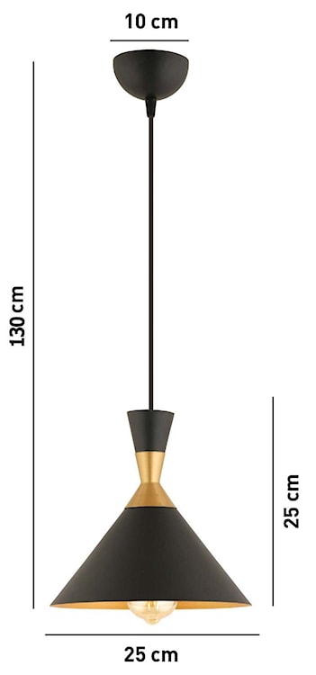 Lampa wisząca Fanfor x1 złoto-czarna  - zdjęcie 4