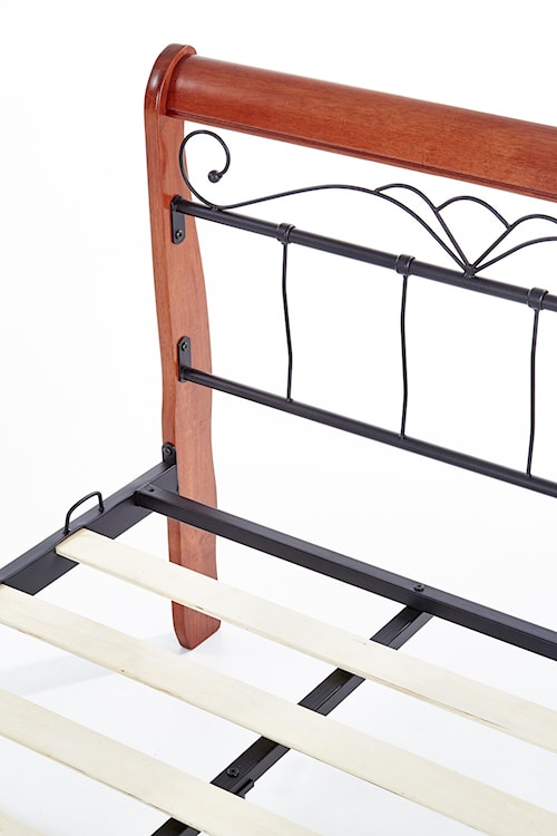 Łóżko metalowe Padma 90x200 cm na drewnianych nogach  - zdjęcie 6