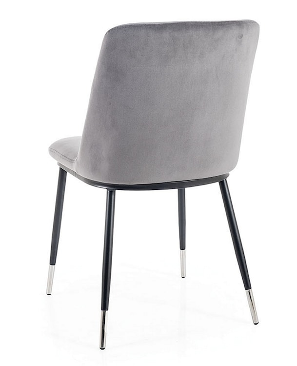 Krzesło tapicerowane Sionior szary velvet/ chromowane detale  - zdjęcie 3