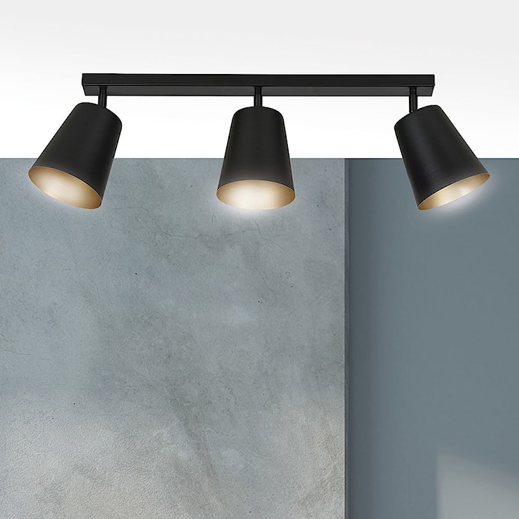 Lampa sufitowa Lanciano czarna ze złotym wnętrzem x3  - zdjęcie 4