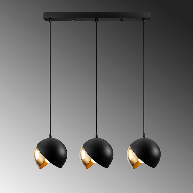 Lampa wisząca Hortensis x3 czarno/złota  - zdjęcie 2