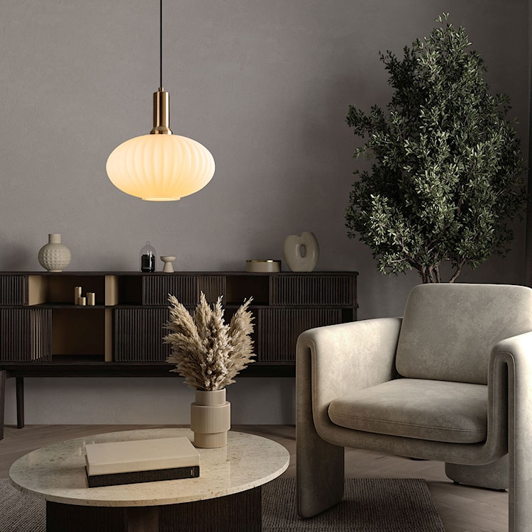 Lampa wisząca Asker 30 cm biało-złota  - zdjęcie 3