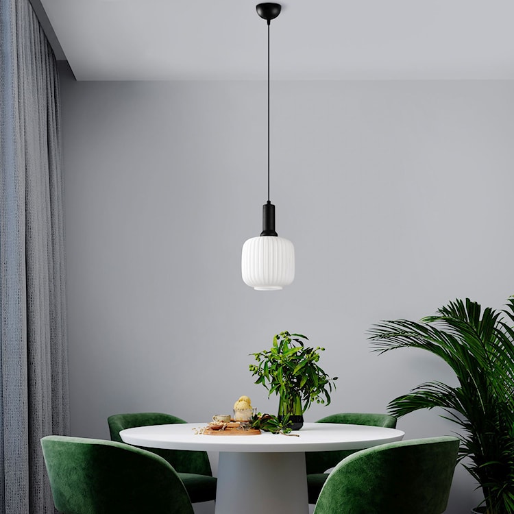Lampa wisząca Asker 20 cm biało-czarna  - zdjęcie 2
