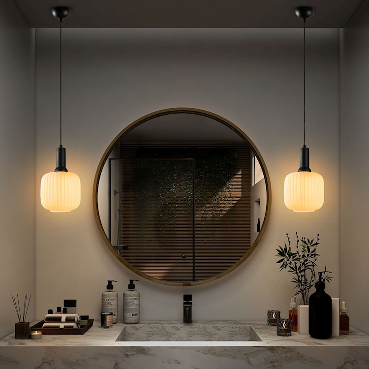 Lampa wisząca Asker 20 cm biało-czarna  - zdjęcie 4