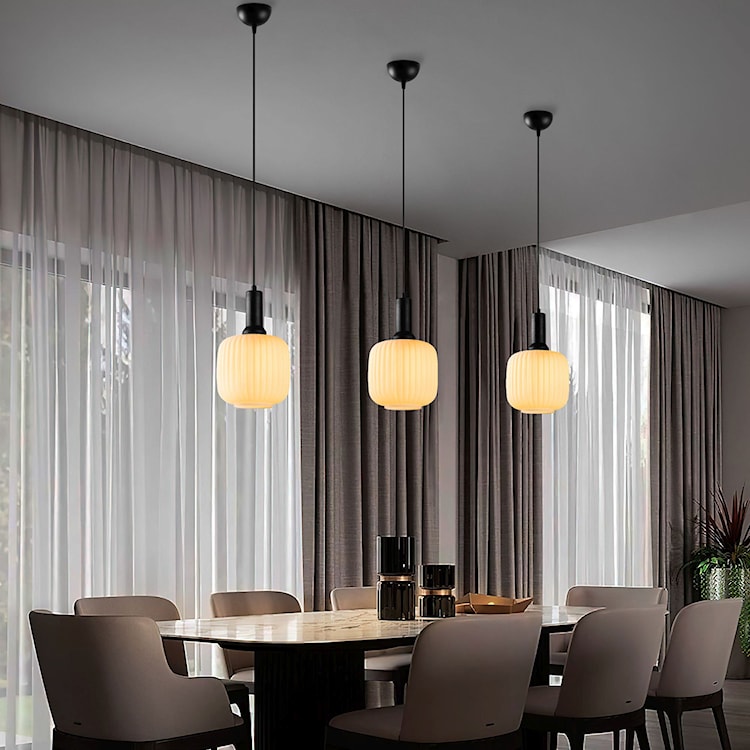 Lampa wisząca Asker 20 cm biało-czarna  - zdjęcie 5