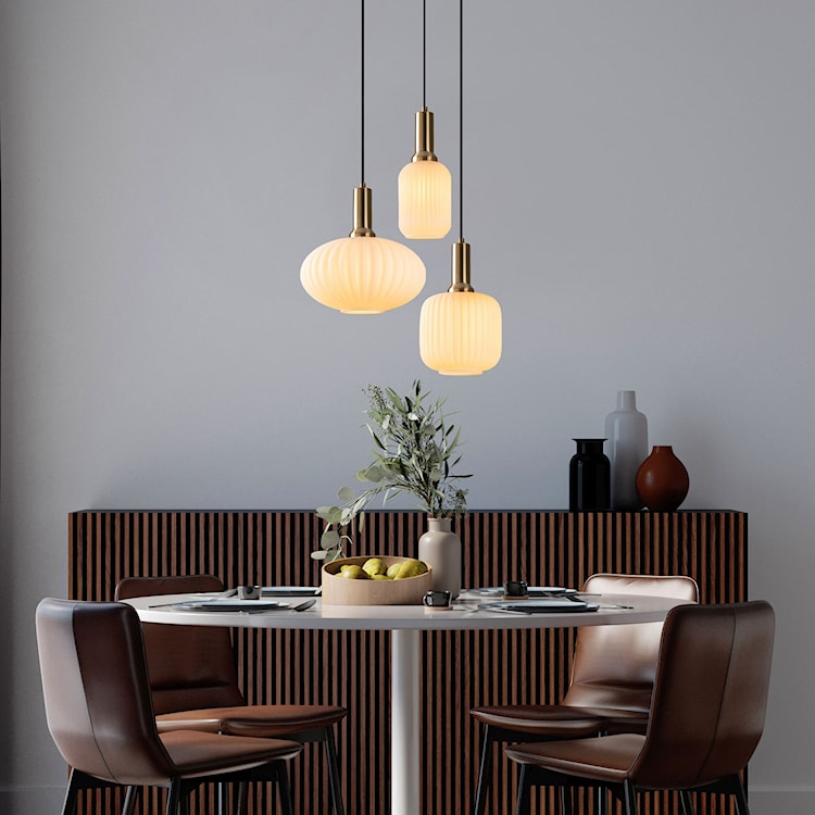 Lampa wisząca Asker x3 biało-złota  - zdjęcie 3