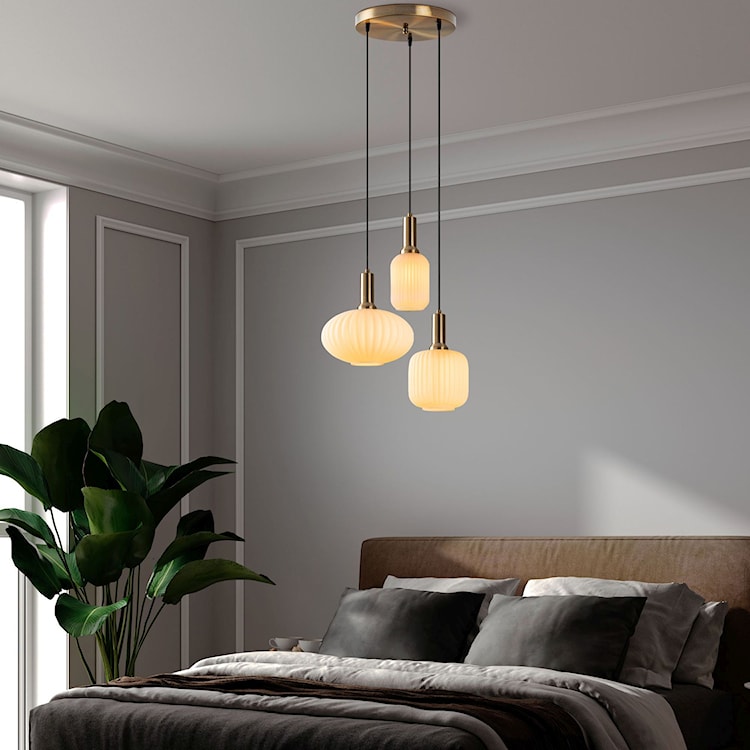 Lampa wisząca Asker x3 biało-złota  - zdjęcie 4