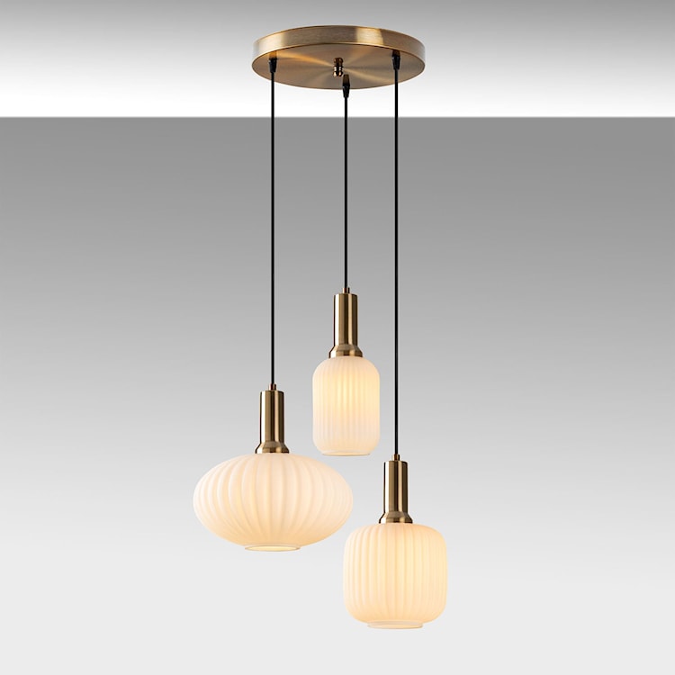 Lampa wisząca Asker x3 biało-złota  - zdjęcie 5