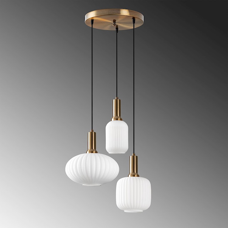 Lampa wisząca Asker x3 biało-złota  - zdjęcie 6