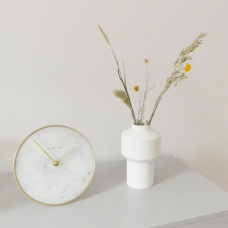 Zegar stojący Marble 20 cm biało-złoty  - zdjęcie 3