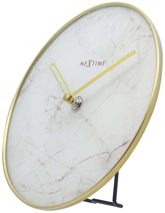 Zegar stojący Marble 20 cm biało-złoty  - zdjęcie 6