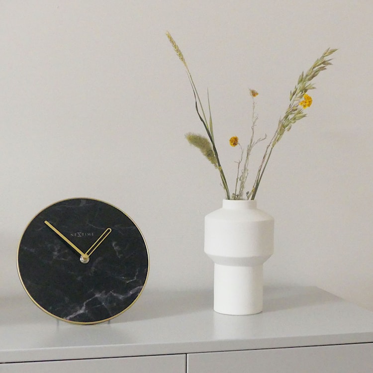 Zegar stojący Marble 20 cm czarno-złoty  - zdjęcie 2