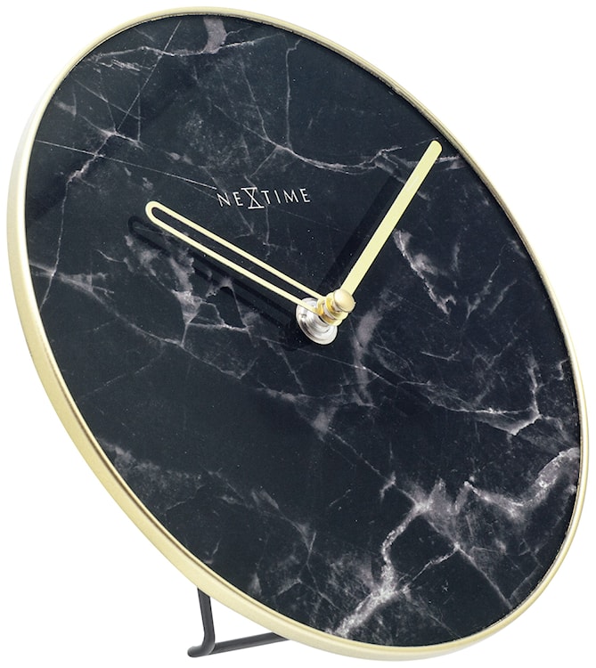 Zegar stojący Marble 20 cm czarno-złoty  - zdjęcie 4