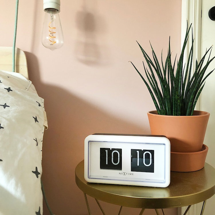 Zegar stojący Flip Clock 18x10 cm biały  - zdjęcie 4