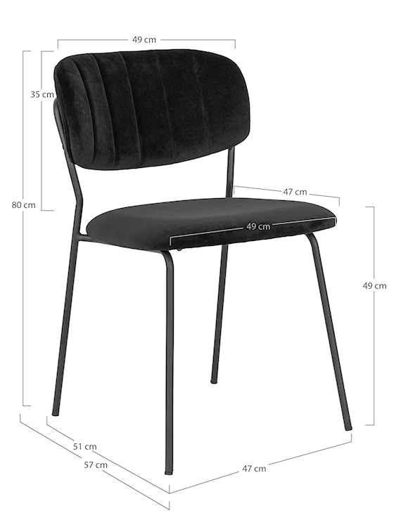 Krzesło Cardamome czarny velvet  - zdjęcie 3