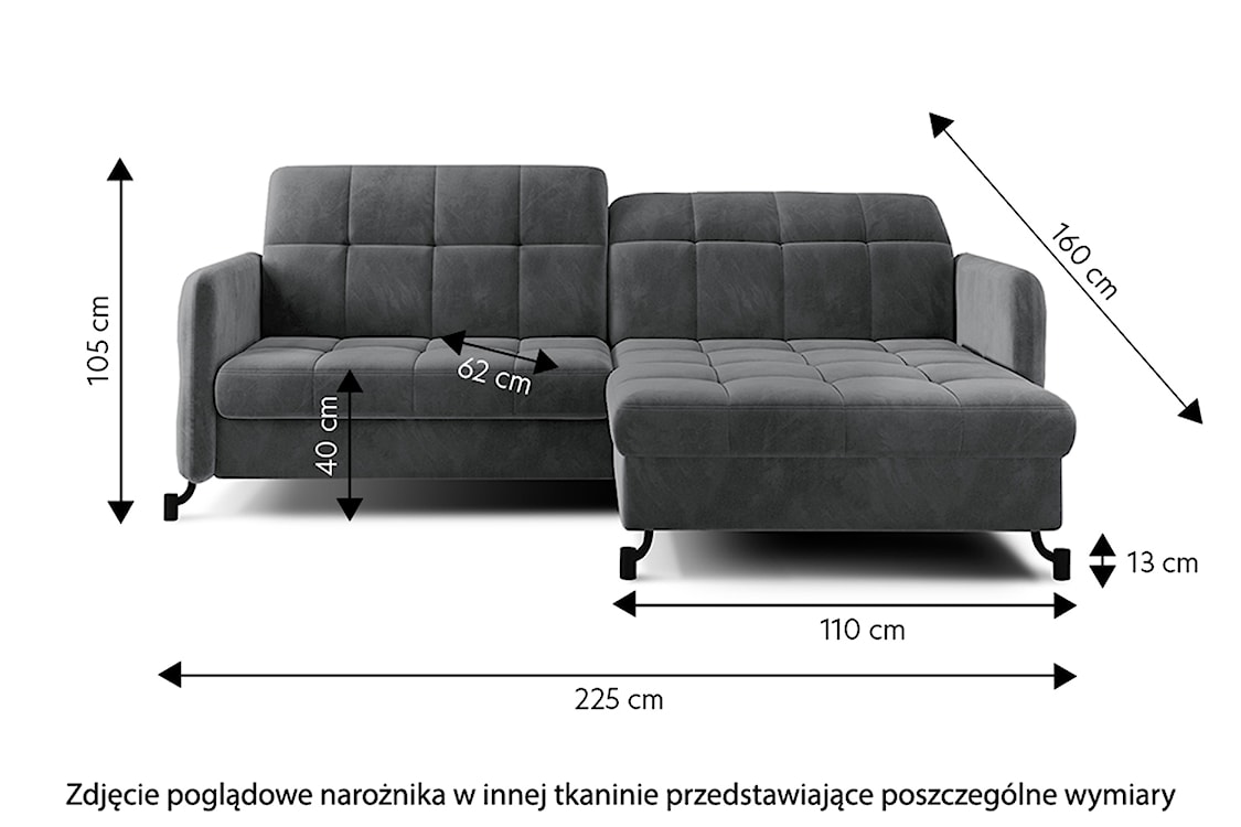 Narożnik z funkcją spania Clainlo L-kształtny z pojemnikiem beżowy lewostronny  - zdjęcie 5