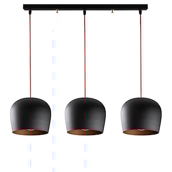 Lampa wisząca Pavitaries x3 czarna/ czerwone kable