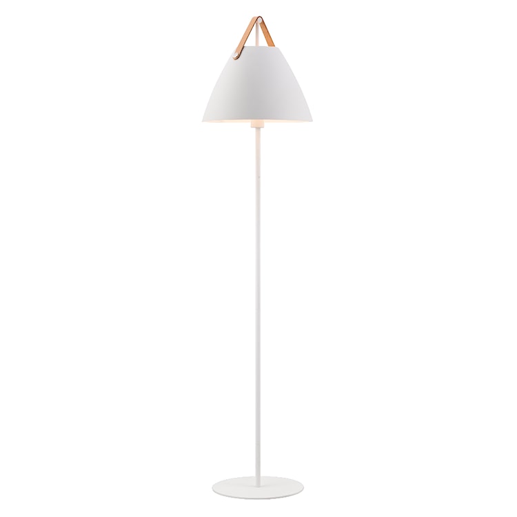 Lampa podłogowa Strap 153,7 cm biała ze skórzanym paskiem 