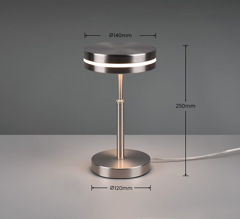 Lampa stołowa Franklin LED srebrna  - zdjęcie 4