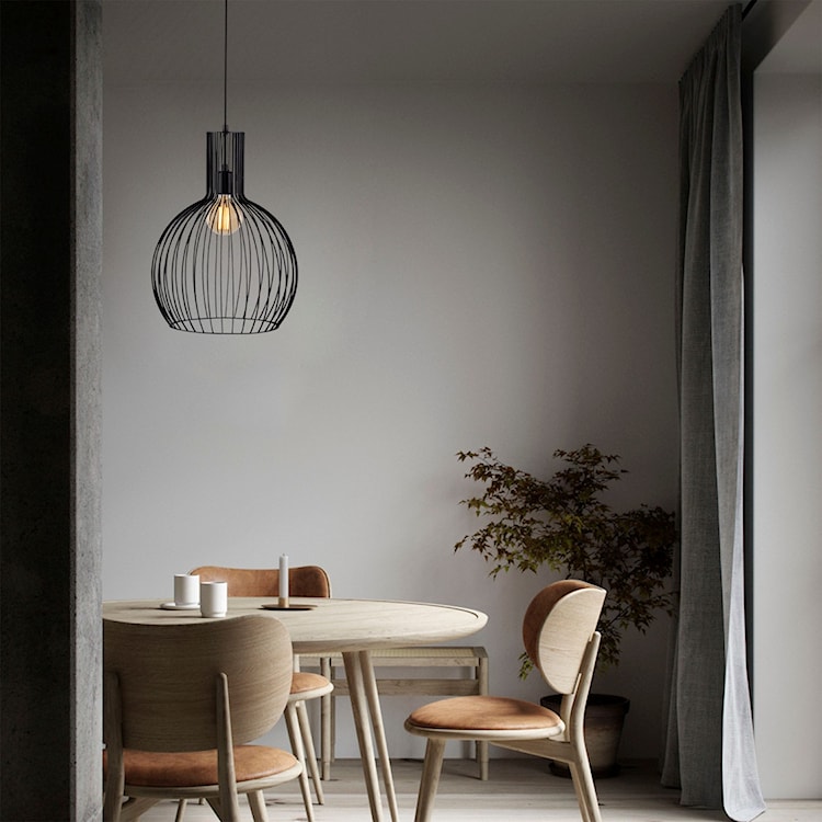 Lampa sufitowa Ozzia okrągły klosz średnica 38 cm czarna  - zdjęcie 2