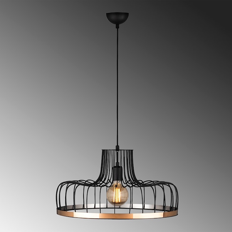 Lampa wisząca Vantrows średnica 53 cm czarno-złota  - zdjęcie 3