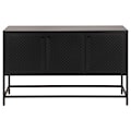 Komoda niska Rondan w stylu industrialnym 75x125 cm czarna