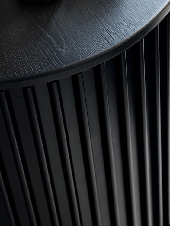 Stolik kawowy Ovitties okrągły 60 cm czarne lamele  - zdjęcie 3