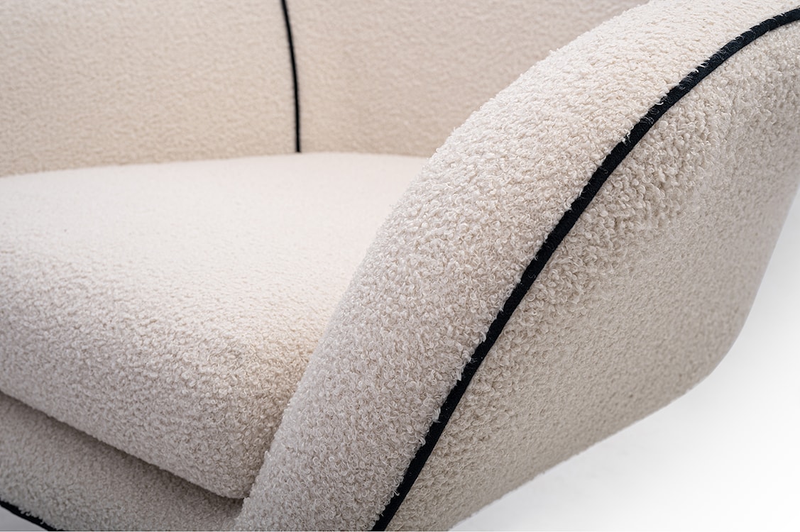 Fotel obrotowy Tumbo w tkaninie boucle jasnobeżowy  - zdjęcie 6