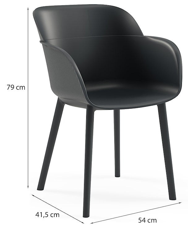 Krzesło ogrodowe Neitors z tworzywa sztucznego czarne  - zdjęcie 5