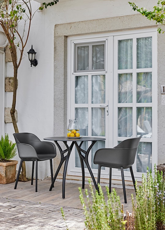 Krzesło ogrodowe Neitors z tworzywa sztucznego czarne  - zdjęcie 2