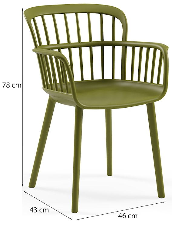 Krzesło ogrodowe Stanetes z tworzywa sztucznego zielone  - zdjęcie 5