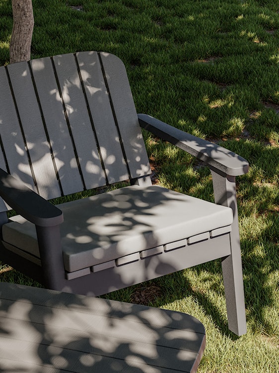 Krzesło ogrodowe Aluary z tworzywa sztucznego grafitowe  - zdjęcie 2